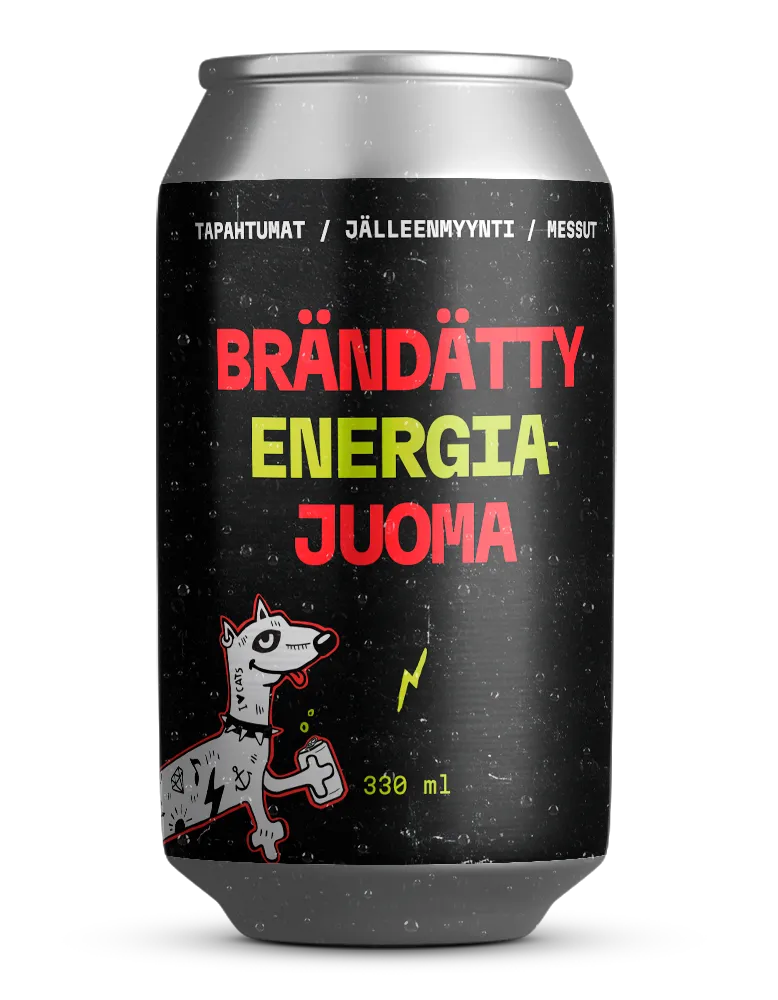 Soda Dogs-dryckburk brändad med kundens egen etikett